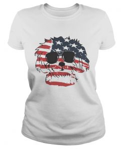 4th Of July Shih Tzu American Flag ladies tee