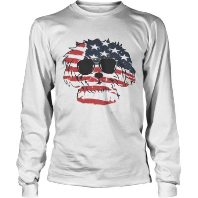 4th Of July Shih Tzu American Flag longsleeve tee