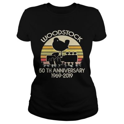 50th Anniversary 19692019 Woodstock Music vintage ladies tee