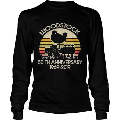 50th Anniversary 19692019 Woodstock Music vintage longsleeve tee