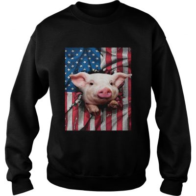 American Flag Pig Sweatshirt