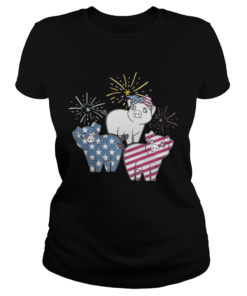 American Flag Pigs For Independence Day Funny T Classic Ladies