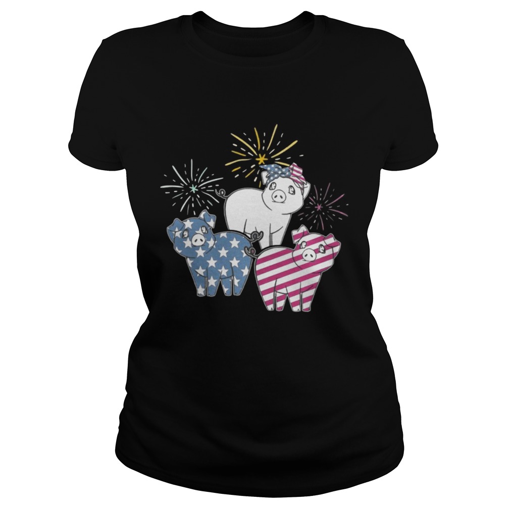 American Flag Pigs For Independence Day Funny T Classic Ladies