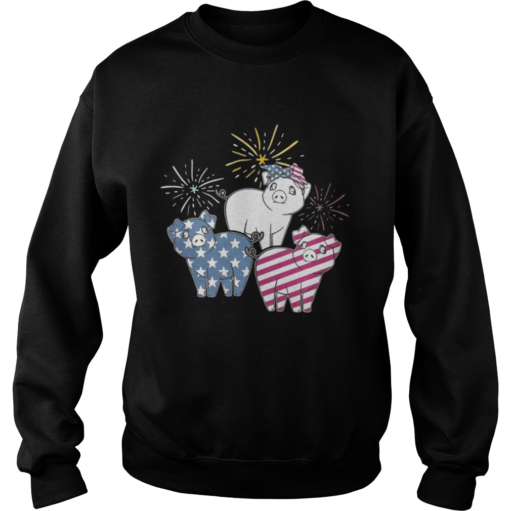 American Flag Pigs For Independence Day Funny T Sweatshirt