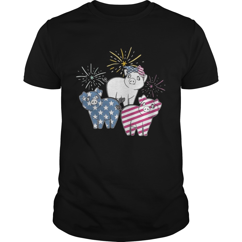 American Flag Pigs For Independence Day Funny Tshirt