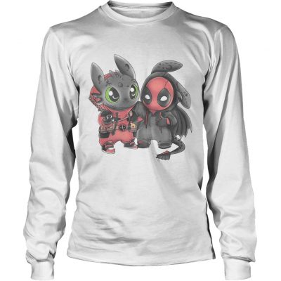 Baby Toothless and Deadpool longsleeve tee