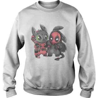 Baby Toothless and Deadpool sweatshirt