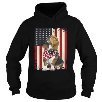 Basset Hound American flag hoodie