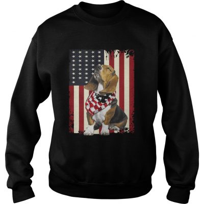 Basset Hound American flag sweatshirt