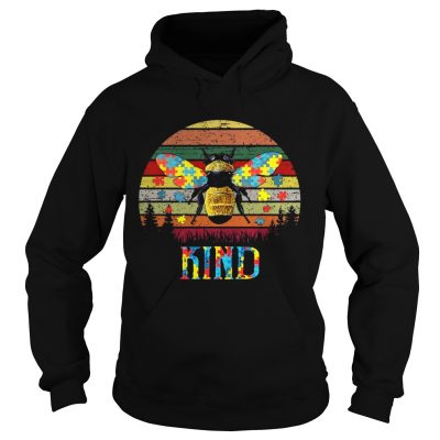 Bee Kind Autism Awareness vintage sunset hoodie