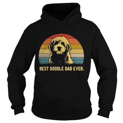 Best Doodle Dad Ever vintage sunset hoodie