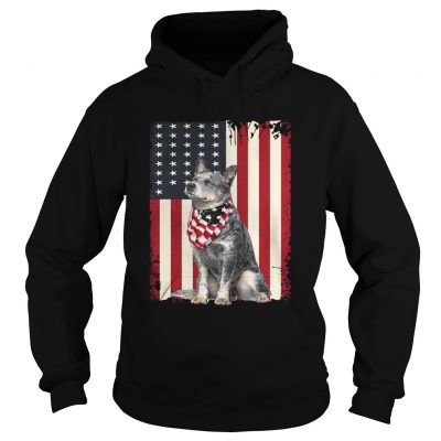 Blue Heeler American flag hoodie