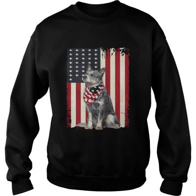 Blue Heeler American flag sweatshirt