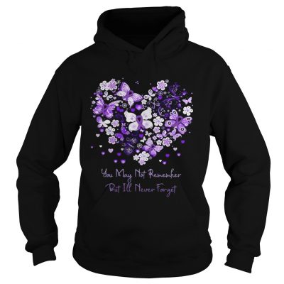 Butterfly cancer ribbon You may not remember but Ill never forget hoodie