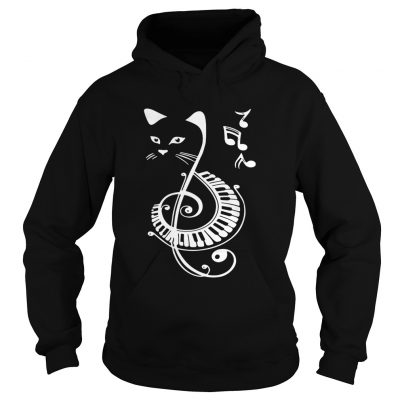 Cat treble clef love music hoodie