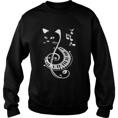 Cat treble clef love music sweatshirt