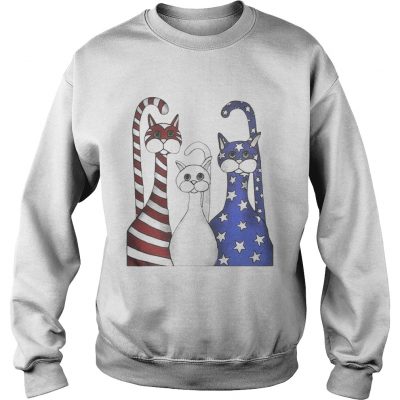 Cats red white and blue American flag sweatshirt