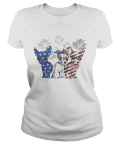 Chihuahua blue white and red American flag  Classic Ladies