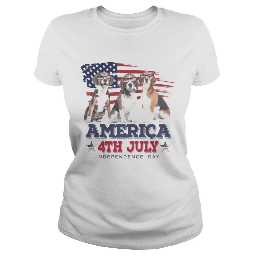 Cool Beagle America 4th July Independence Day T Classic Ladies