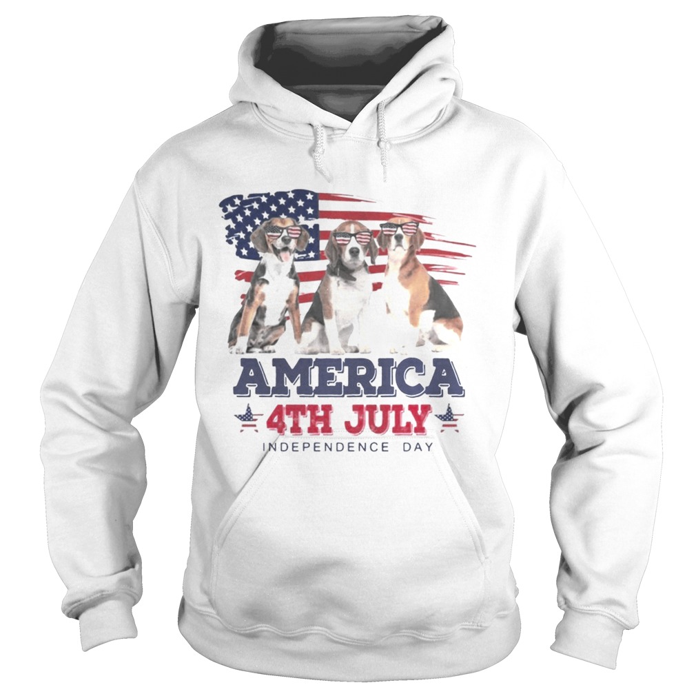 Cool Beagle America 4th July Independence Day T Hoodie