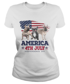 Cool French Bulldog America 4th July Independence Day T Classic Ladies