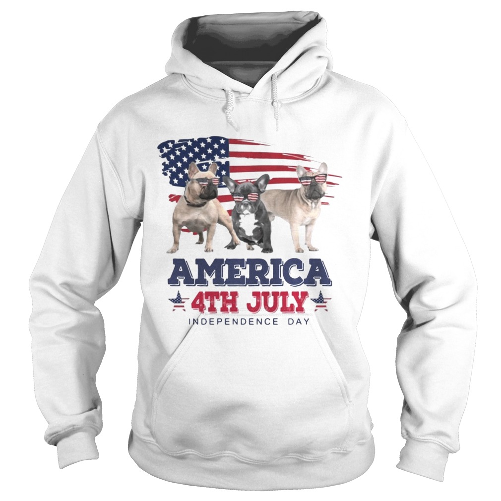 Cool French Bulldog America 4th July Independence Day T Hoodie