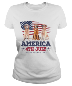 Cool Golden Retriever America 4th July Independence Day T Classic Ladies