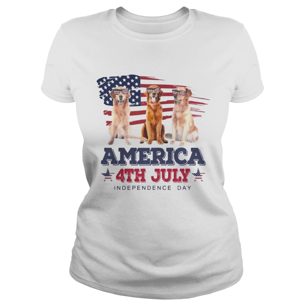 Cool Golden Retriever America 4th July Independence Day T Classic Ladies