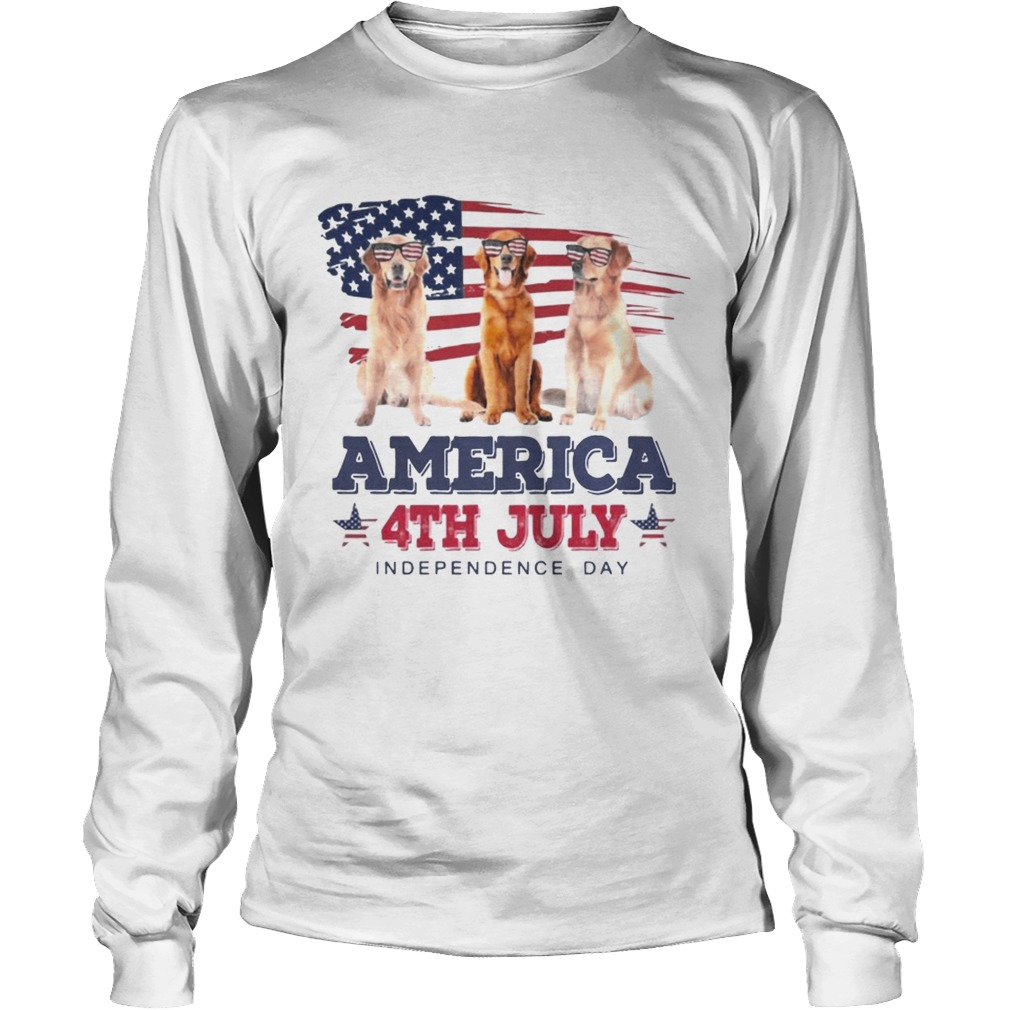 Cool Golden Retriever America 4th July Independence Day T LongSleeve