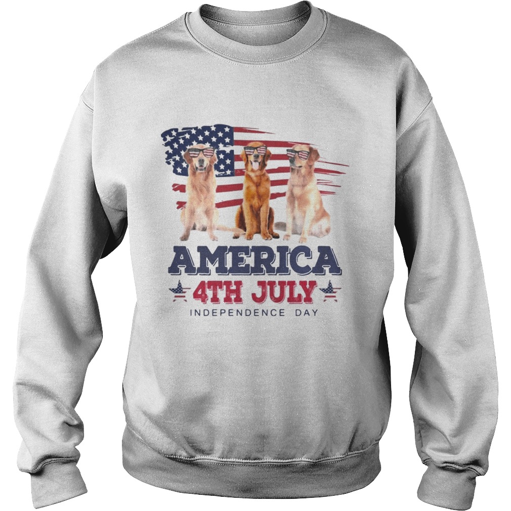 Cool Golden Retriever America 4th July Independence Day T Sweatshirt