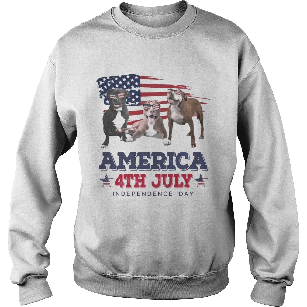 Cool Pit Bull America 4th July Independence Day T Sweatshirt