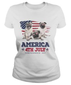 Cool Pug America 4th July Independence Day T Classic Ladies