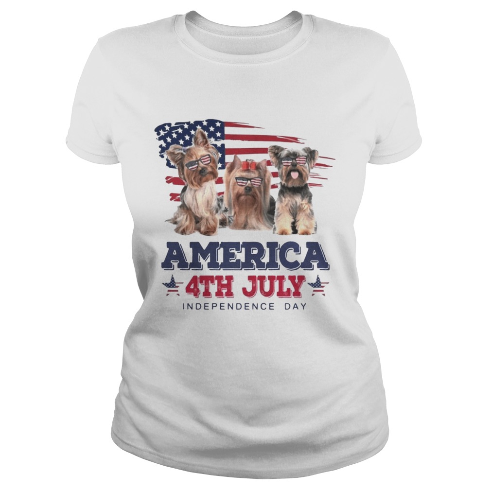 Cool Yorkshire Terrier America 4th July Independence Day T Classic Ladies