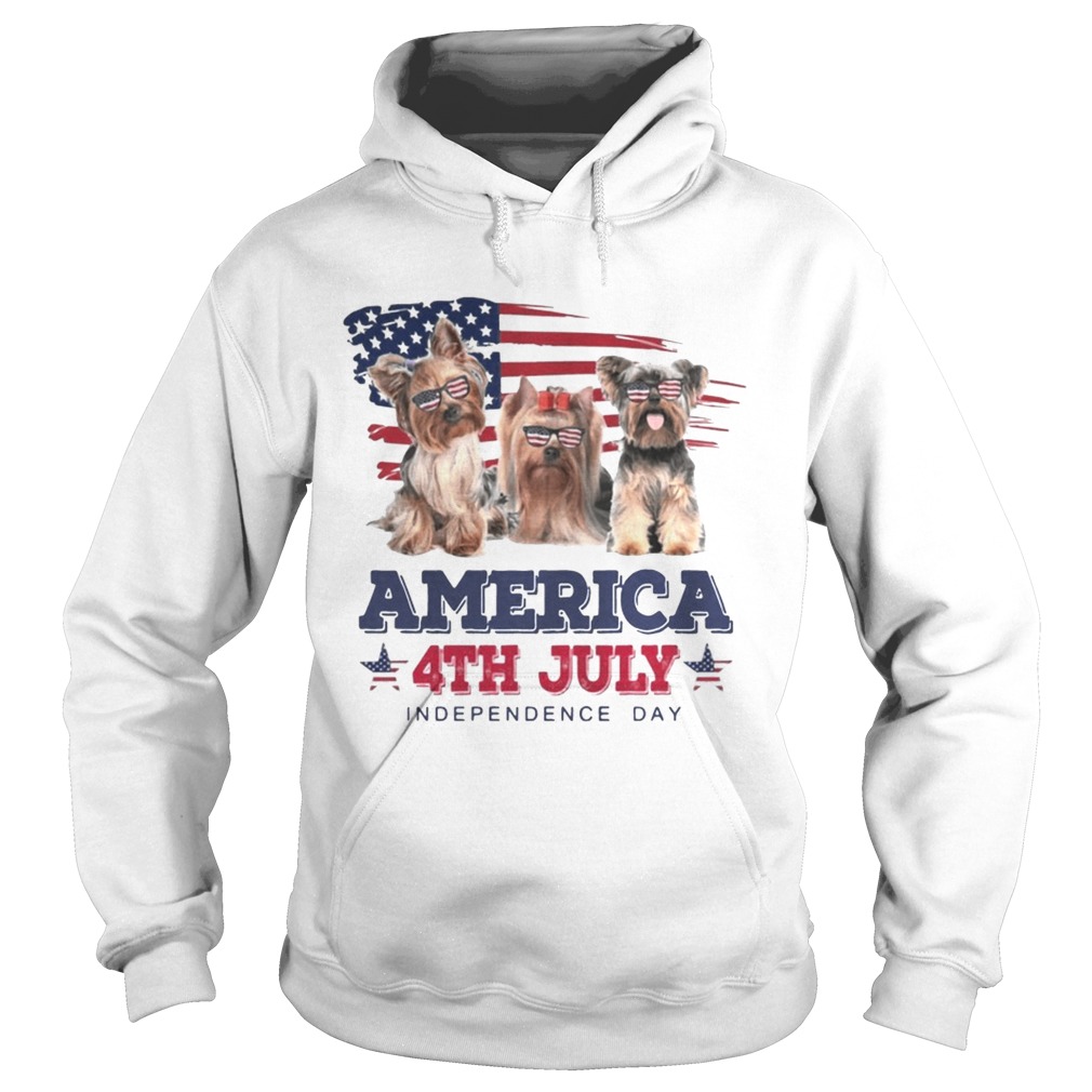 Cool Yorkshire Terrier America 4th July Independence Day T Hoodie