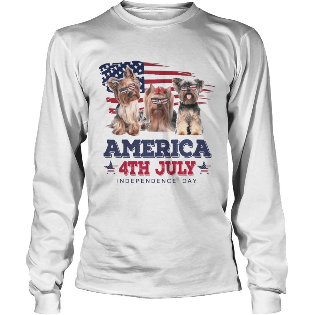 Cool Yorkshire Terrier America 4th July Independence Day T LongSleeve