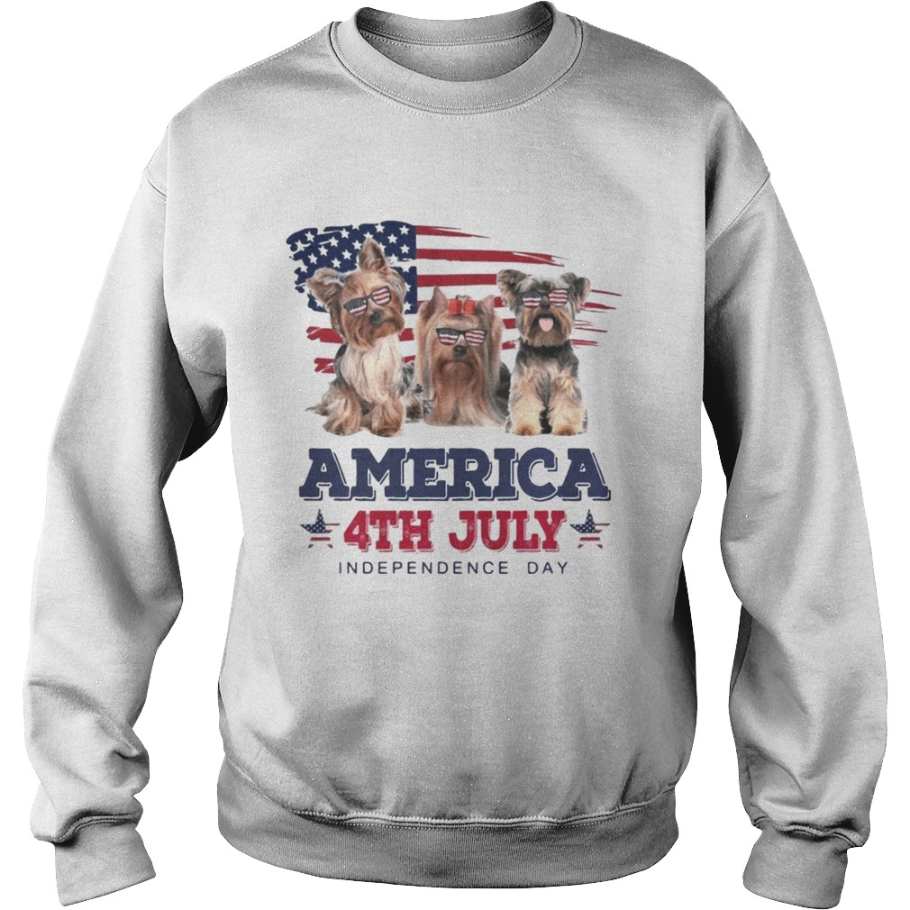 Cool Yorkshire Terrier America 4th July Independence Day T Sweatshirt