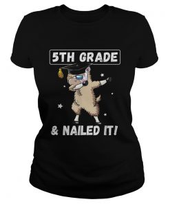 Dabbing Llama Graduation 5th Grade ladies tee