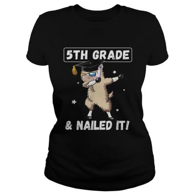 Dabbing Llama Graduation 5th Grade ladies tee