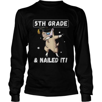 Dabbing Llama Graduation 5th Grade longsleeve tee