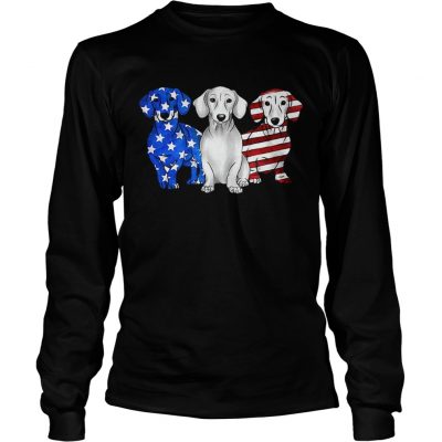 Dachshund American flag longsleeve tee