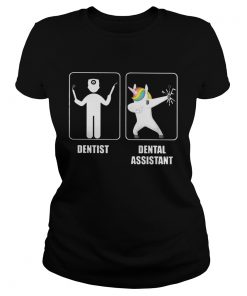 Dentist Unicorn Dabbing Dental Assistant Shirt Classic Ladies