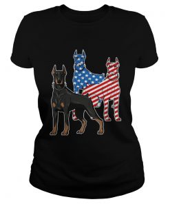 Doberman Dog Flag ladies tee