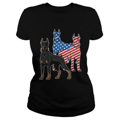 Doberman Dog Flag ladies tee