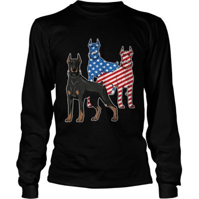 Doberman Dog Flag longsleeve tee