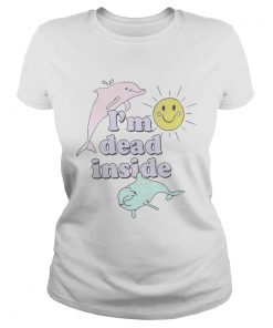 Dolphins Im dead inside pastel ladies tee