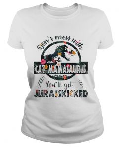 Dont Mess With Cat Mamasaurus ladies tee