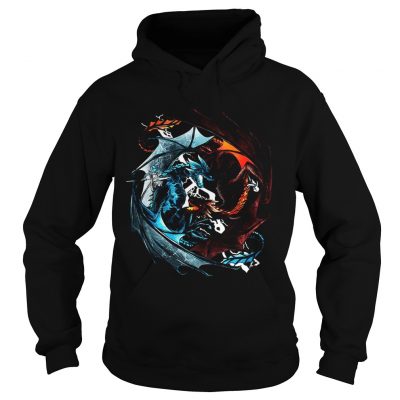 Fire dragon and ice dragon battle hoodie