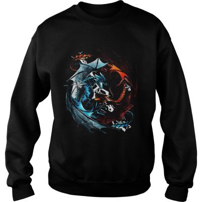 Fire dragon and ice dragon battle sweatshirt