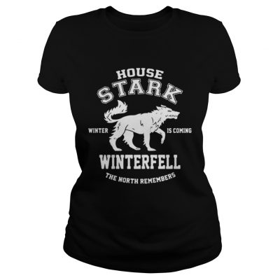 Game Of Thrones House Stark Winter Is Coming Winterfell The North Remembers ladies tee