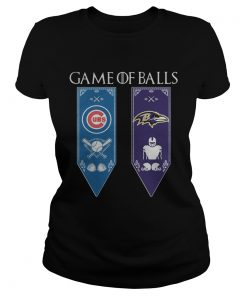 Game of Thrones game of balls Chicago Cubs and Baltimore Ravens ladies tee